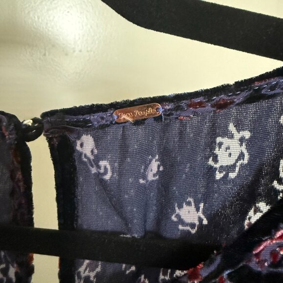 Free People Sz Small Crushed Velvet Whimsigoth witchy Mirror Mirror babydoll - Picture 16 of 16